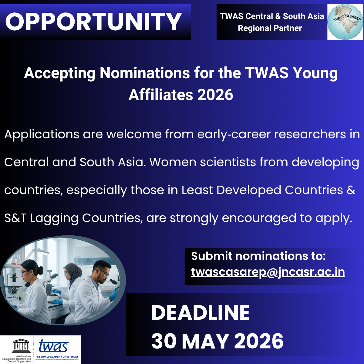 Call for Nominations: TWAS Young Affiliates 2026